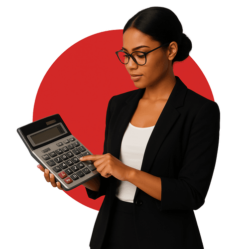 Professional accountant calculating finances